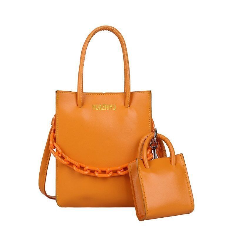 TPU Leather Shoulder Bag Crossbody 2 Pcs Set Handbag Clutches Tote Bag 17*22*6CM