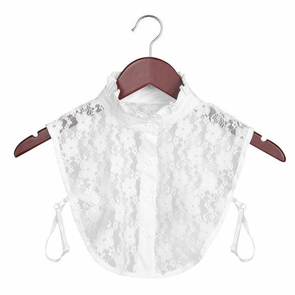 Shirt Collar Women Cotton Lace Fake Blouse Vintage Lapel Clothes Accessories Top