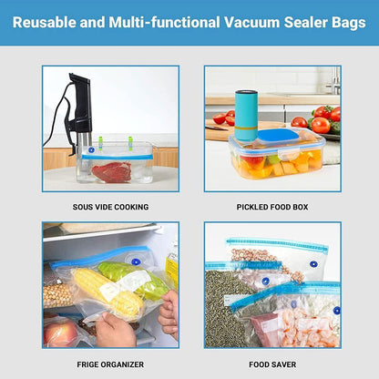 Electric Vacuum Sealer Food Saver Machine With 30Pcs Sous Vide Bags Reusable Bag