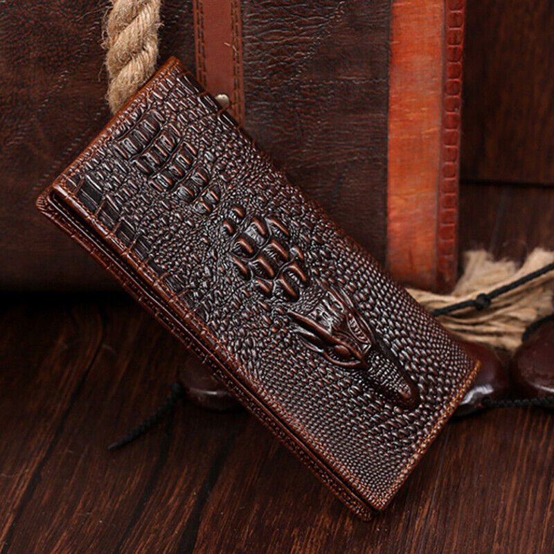 100% Genuine Leather Crocodile Pattern Men's Clutch Bag Fashion Business Wallet