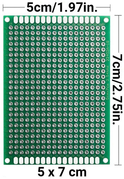 7 Pack Prototyping Breadboard, 2.75 x 1.97 Inches, 432 Holes, Double-Sided PCBs