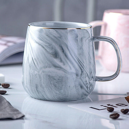 Nordic Style Marble Pattern Ceramic Coffee Mugs Breakfast Milk Tea Cup Gift