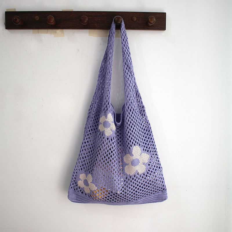 Handbag Knitted Shoulder Bag Large Shopping Tote Woven Hollow Mesh Bag 35*1*60cm