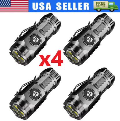 4xThree-Eyed Monster Mini Super Power Flashlight Camping Waterproof rechargeabke