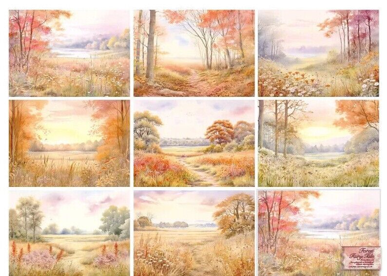 Scrapbooking Materials 32Pcs Fairy Tale Forest Papers Cards Making Journal Decor