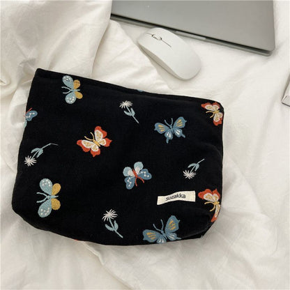 1PC Butterfly Embroidered Cosmetic Bag Travel Cosmetic Pouch Make Up Storage Bag