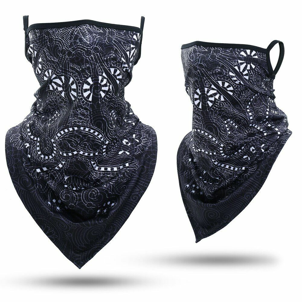 Printed Bandana Cycling Ear Face Mask Neck Gaiter Hunting Running Scarf 26*42 CM