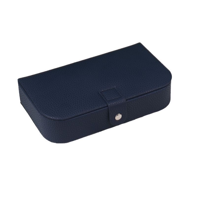 Jewelry Box Travel Organizer PU Necklace Ring Earring Storage Case 19.5x11x4.5cm