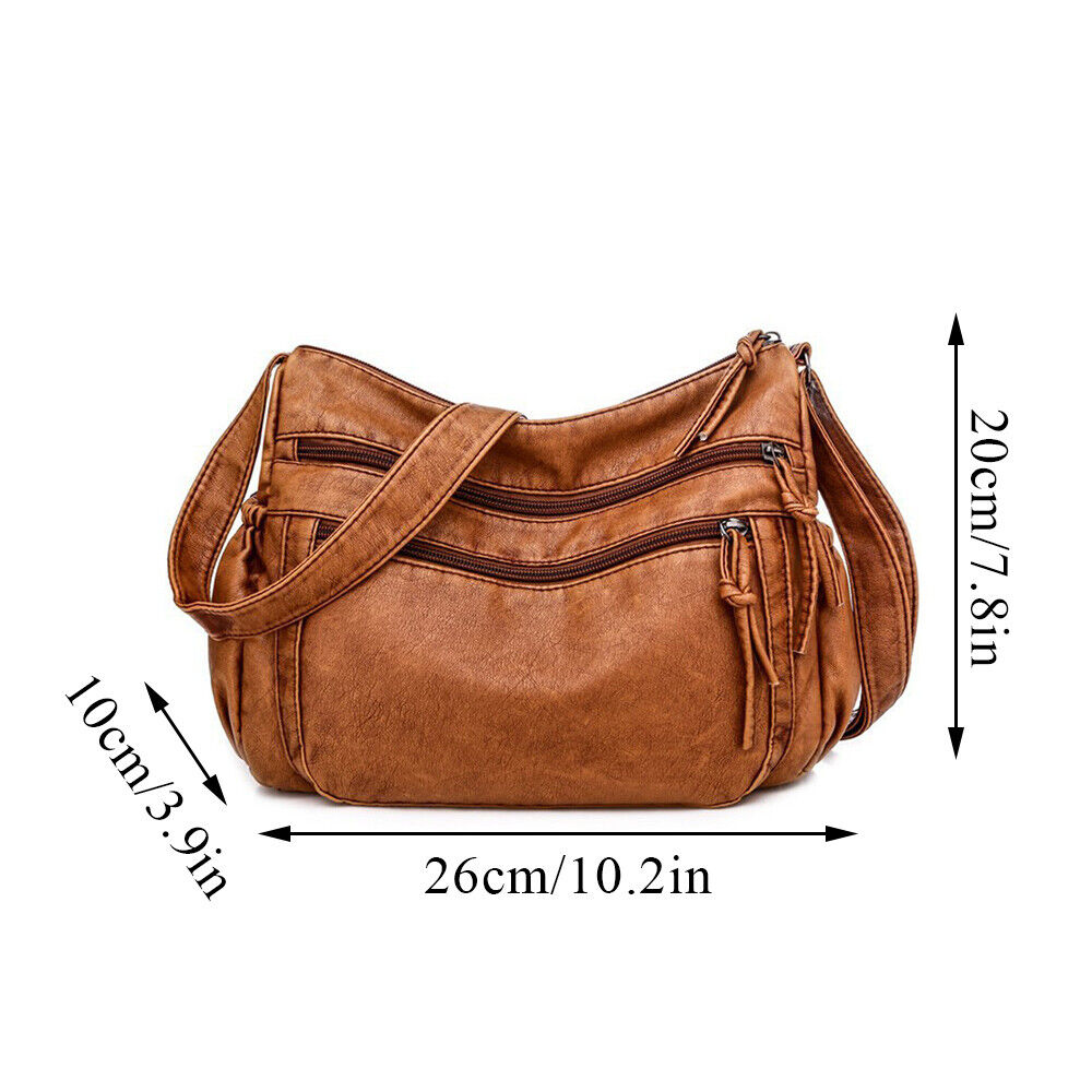 Vintage Women Handbag Tote Hobo Bag Soft PU Leather Crossbady Shoulder Bag Purse
