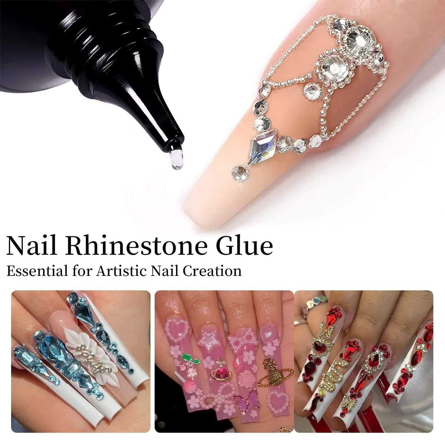 Nail Glue for 3D Nail Art & Rhinestone Decorations