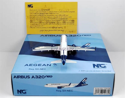 NG Models Aegean Airlines for Airbus A320 SX-NEC 1:400 Aircraft Pre-built Model