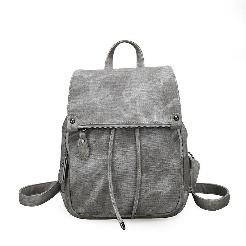 Lady Rucksack Women's Travel Bag Girl's College Backpack Shoulder Bag PU Leather