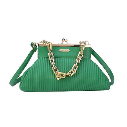 Elegant Clutch Shoulder Bag Chain Handle Handbag Pleated Shoulder Bag 18*31*11CM