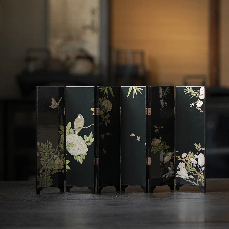 Tea Table Double-sided Small Screen Chinese Tea Table Lacquerware Tea Ceremony