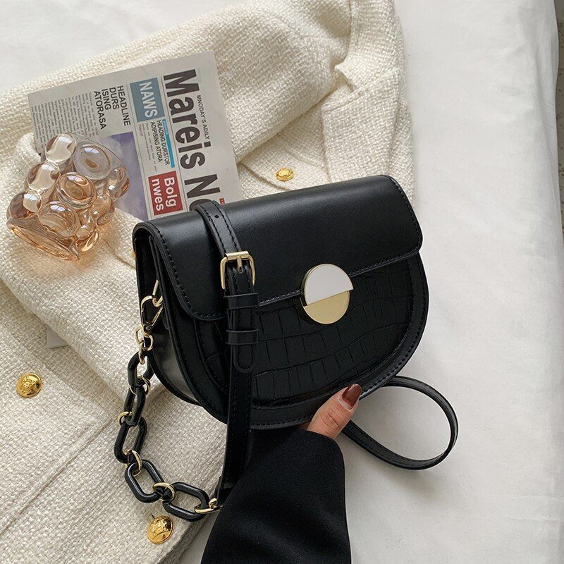 Synthetic Leather Crossbody Bag Shoulder Purse Small Leather Pouch 21.5*7*15 CM