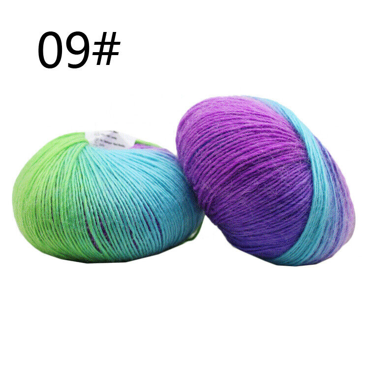 Hot Sale 50g Crochet soft Rainbow Dyeing Wool Yarn Crafts Hand Knitting Yarn