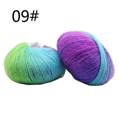 Hot Sale 50g Crochet soft Rainbow Dyeing Wool Yarn Crafts Hand Knitting Yarn