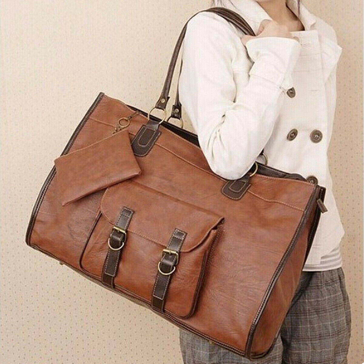 Women's Ladies PU Leather Handbag Shoulder Shopping Tote Messenger Bags Purse