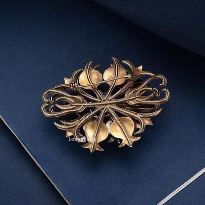 Chinese high-end cloisonne metal woven hair clip for women's hairpins brooch