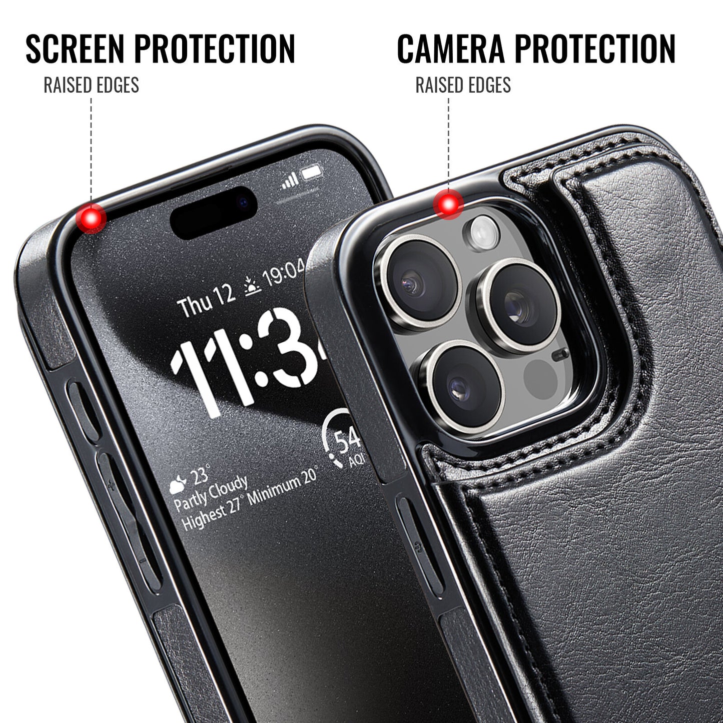 Wallet Card Holder Case for iPhone 16e 15 14 13 12 11 Pro Max XS Leather Cover
