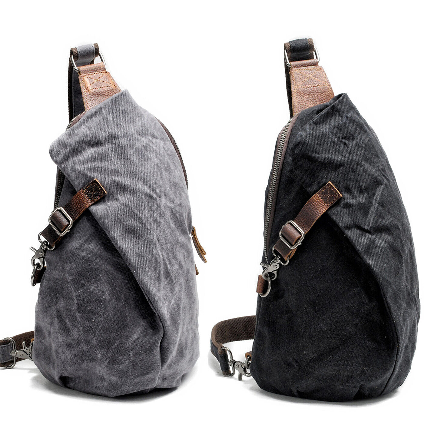 Waxed Canvas Sling Bag One Strap Backpack Rucksack Chest Pack Single Strap