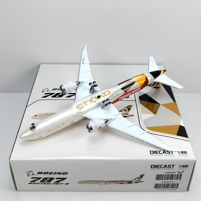 1:400 JC Wings ETIHAD BOEING B787-9 Passenger Airplane Diecast Model