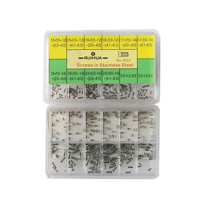 120pcs Assortment Stainless Steel Watch Back Case Cover Repair Screws Mixed Size