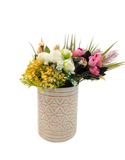 Multicolored Planter Set of 4, Colors - White, Black, Yellow, Blue