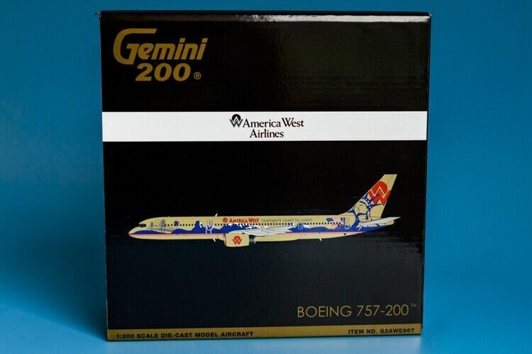 1:200 GeminiJets American West BOEING 757-200 Passenger Airplane Diecast Model