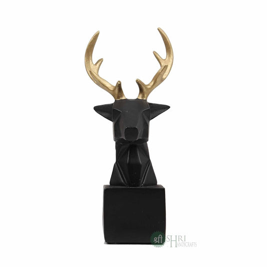 Polyresin Statue Deer Head Geometric Animal Idol Figurine Home Decor