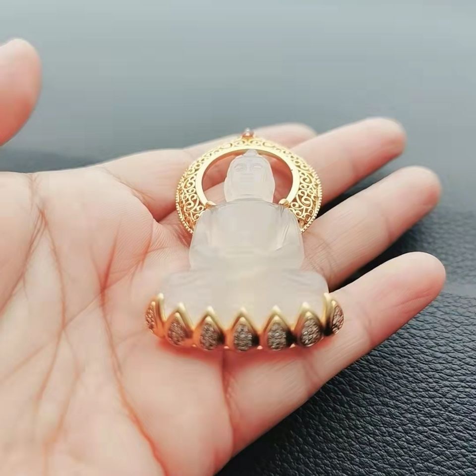 Buddhist Accessories Glass Guanyin Bodhisattva Pendant Necklace Pendant