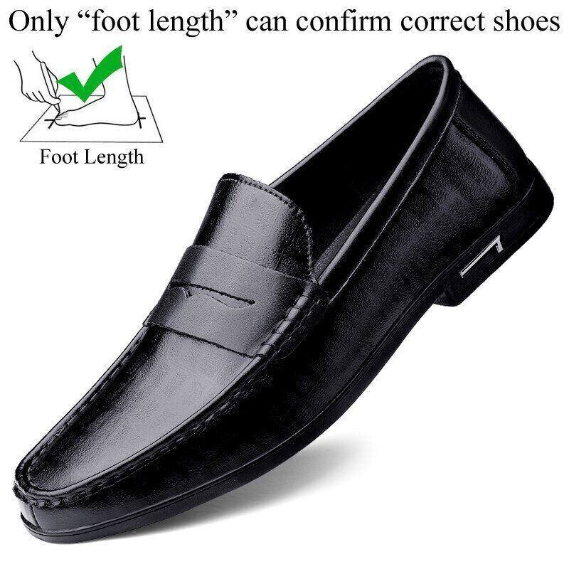 Autumn Spring Mens Loafers Shoes Leather Loafer Black Brown