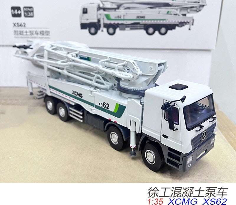 1:35 XCMG SX62 Concrete Pump Truck Construction Machine Equipment Diecast Model
