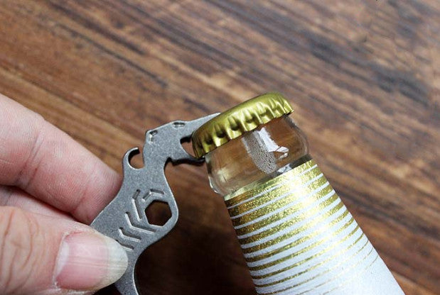 Titanium Alloy Dragon Bottle Opener Key Chain Pendants Ring Screwdriver Tools
