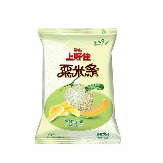 膨化小吃中国零食品上好佳粟米条哈密瓜味40g*5bags Puffed Snacks Shanghaojia Oishi Chinese Food