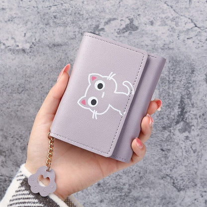 Wallet Cute Short Wallet Leather Small Purse Money Bag Card Holder 11.5x2x9 cm