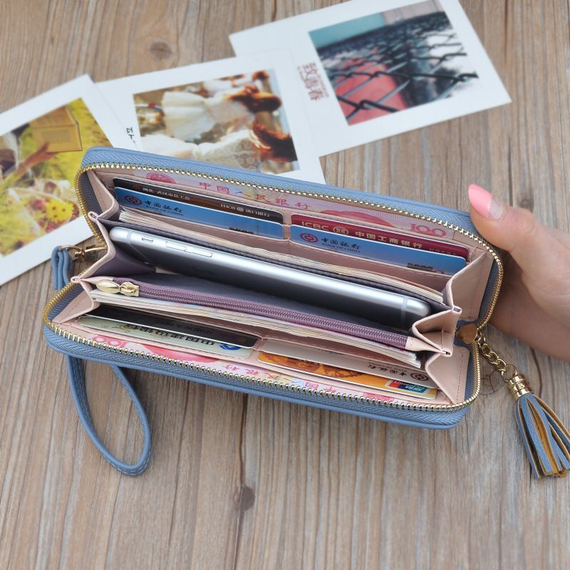 Wallets Purses Synthetic Leather Wristband Leaf Print Long Large Bag Wallets 1PC