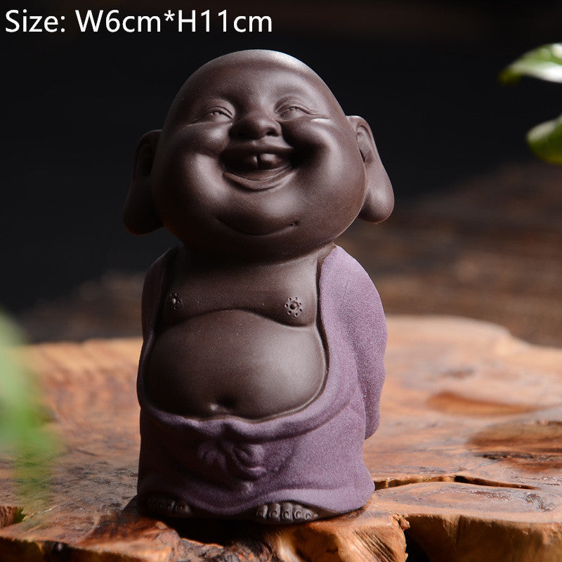 Chinese Handmade Tea Pet Statue Historical Figurine Monk Tea Play Yixing Zisha