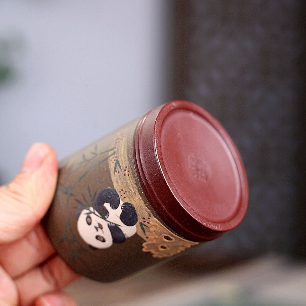 Handmade Tea Cup 130ml Marked Master Cup Real Yixing Zisha Purple Clay Panda New