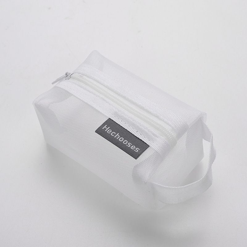 Nylon Small Square Mesh Makeup Case Three-dimensional Coin Purse Holder Bags 1PC