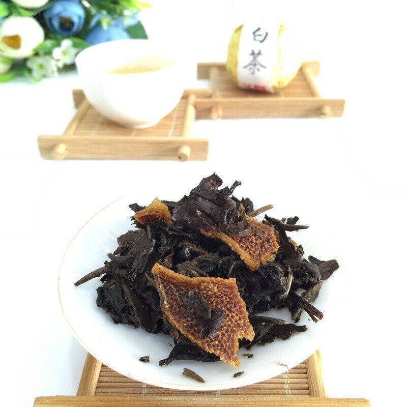 White tea filled orange Fuding Chenpi Bai Cha Old Shou Mei-