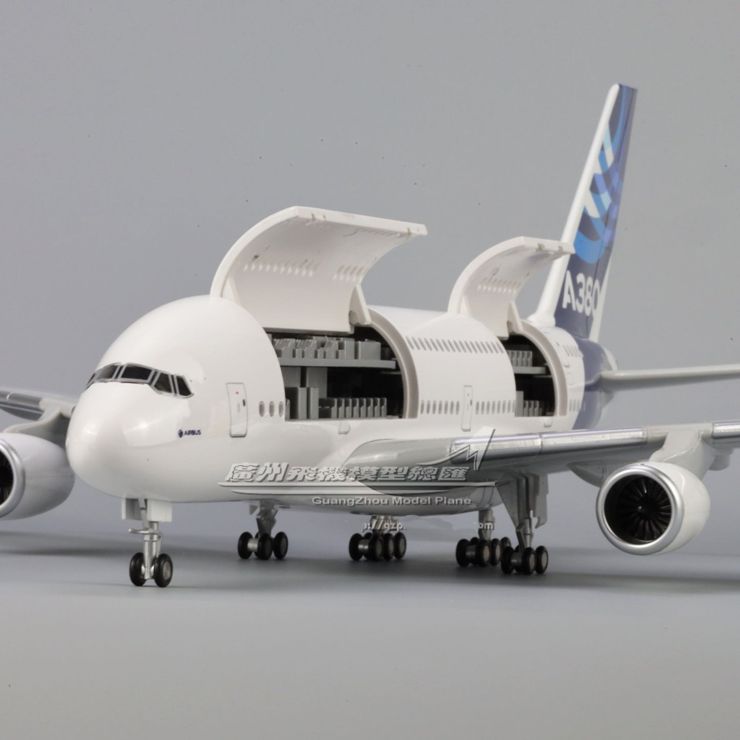 1:160 46CM AIRBUS A380 Passenger Airplane Landing Gear Resin Aircraft Model