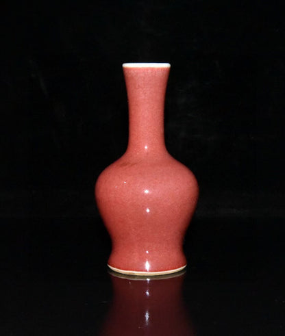 4.4“ Old Chinese The Qing Dynasty Jihong Glaze Ringing Bell Bottle