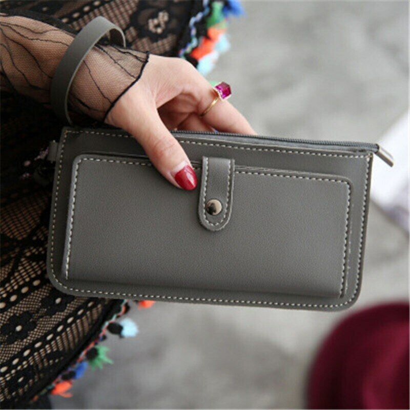 Lady Handbag Female Card Wallet Handbag Clamps Billfold Cash Clip Women Purse PU