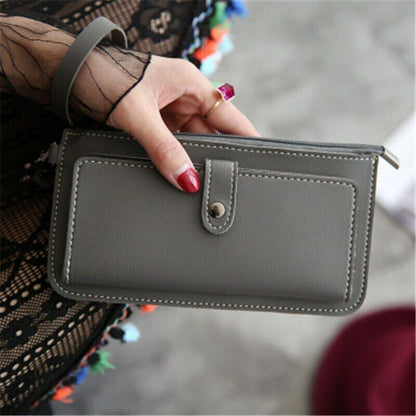 Lady Handbag Female Card Wallet Handbag Clamps Billfold Cash Clip Women Purse PU