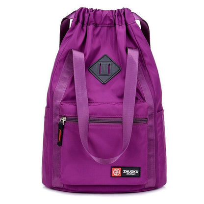 Nylon Backpacks Drawstring Rucksack Multifunction Shoulder Bag Travel Schoolbags