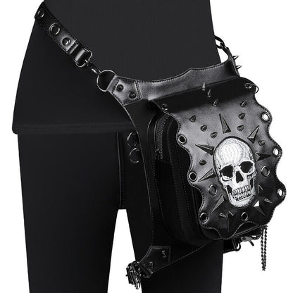 Lady's Leather Leg Drop Belt Bag Punk Rock Motorcycle Thigh Hip Waist Fanny Pack