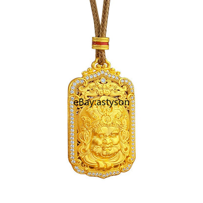 New Fortune God of Wealth 24K Gilding YELLOW GOLD Pendant