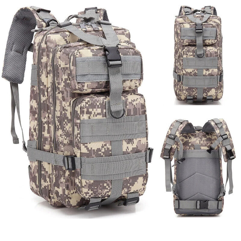 25L Tactical Pack Backpack Army Bag Outdoor Hiking Camping Hunting Rucksack