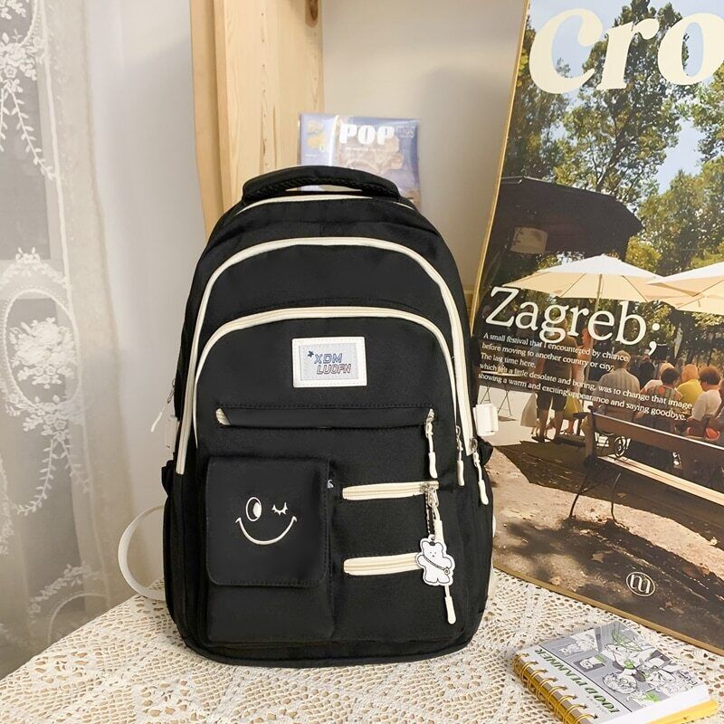 Women Nylon Laptop Men Travel School Bag Student Girl Boy Book Bag Backpack